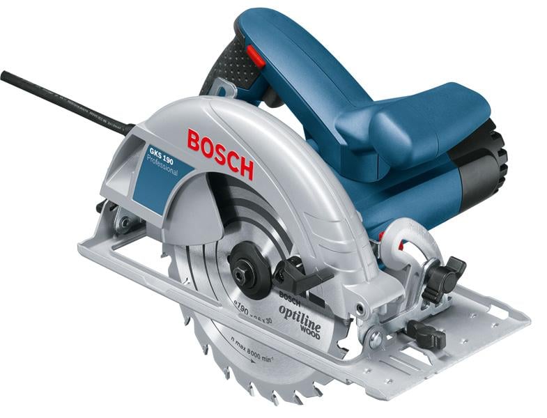 Fierastrau circular Bosch Professional GKS 190, 1400 W, 5500 RPM, 190 mm diametru panza, accesorii incluse