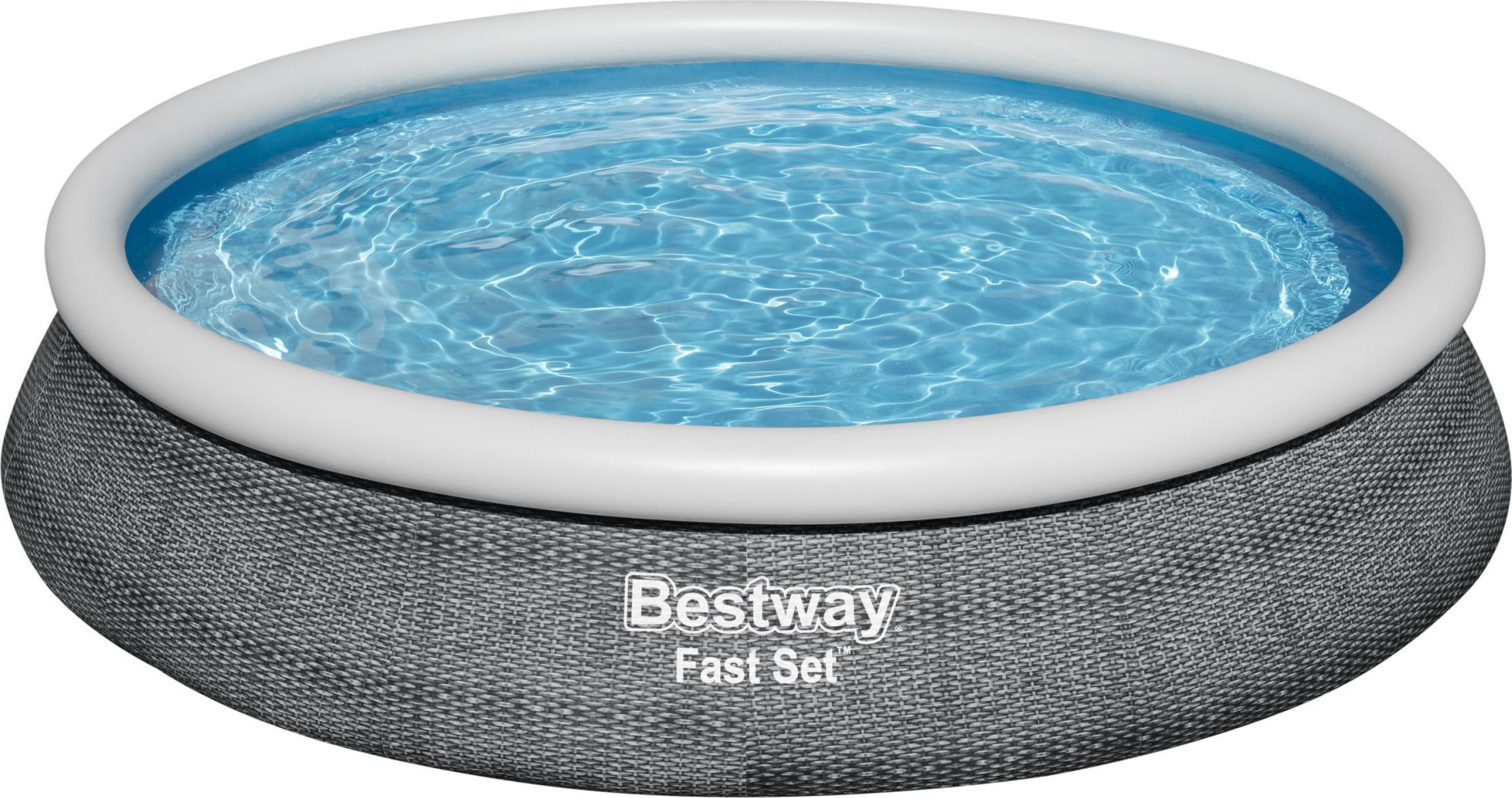 Piscina de expansiune Bestway Bestway 57313 Fast Set cu pompă de filtru Gri 4,57 mx 84 cm