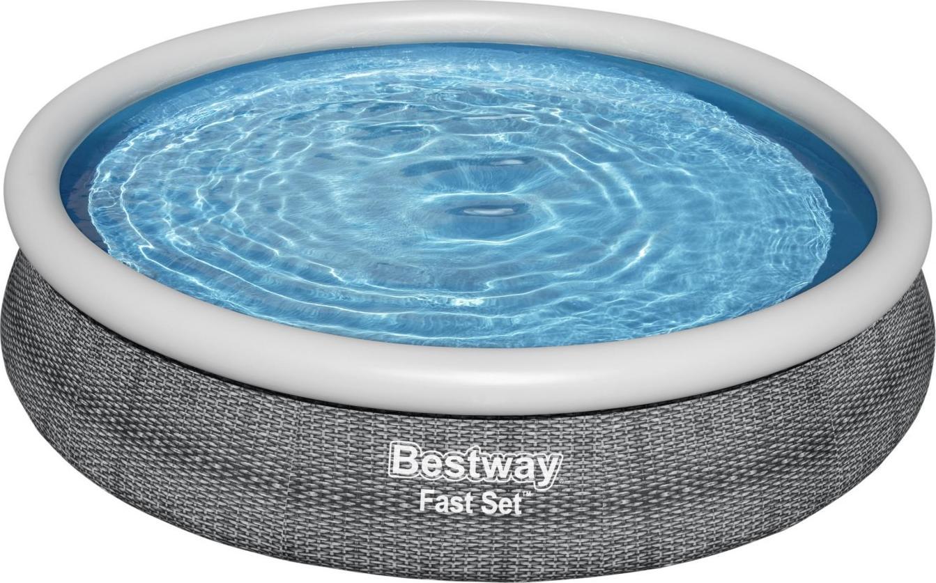 Piscina de expansiune Bestway Fast Set cu inel gonflabil gri 3,66 mx 76 cm 57443