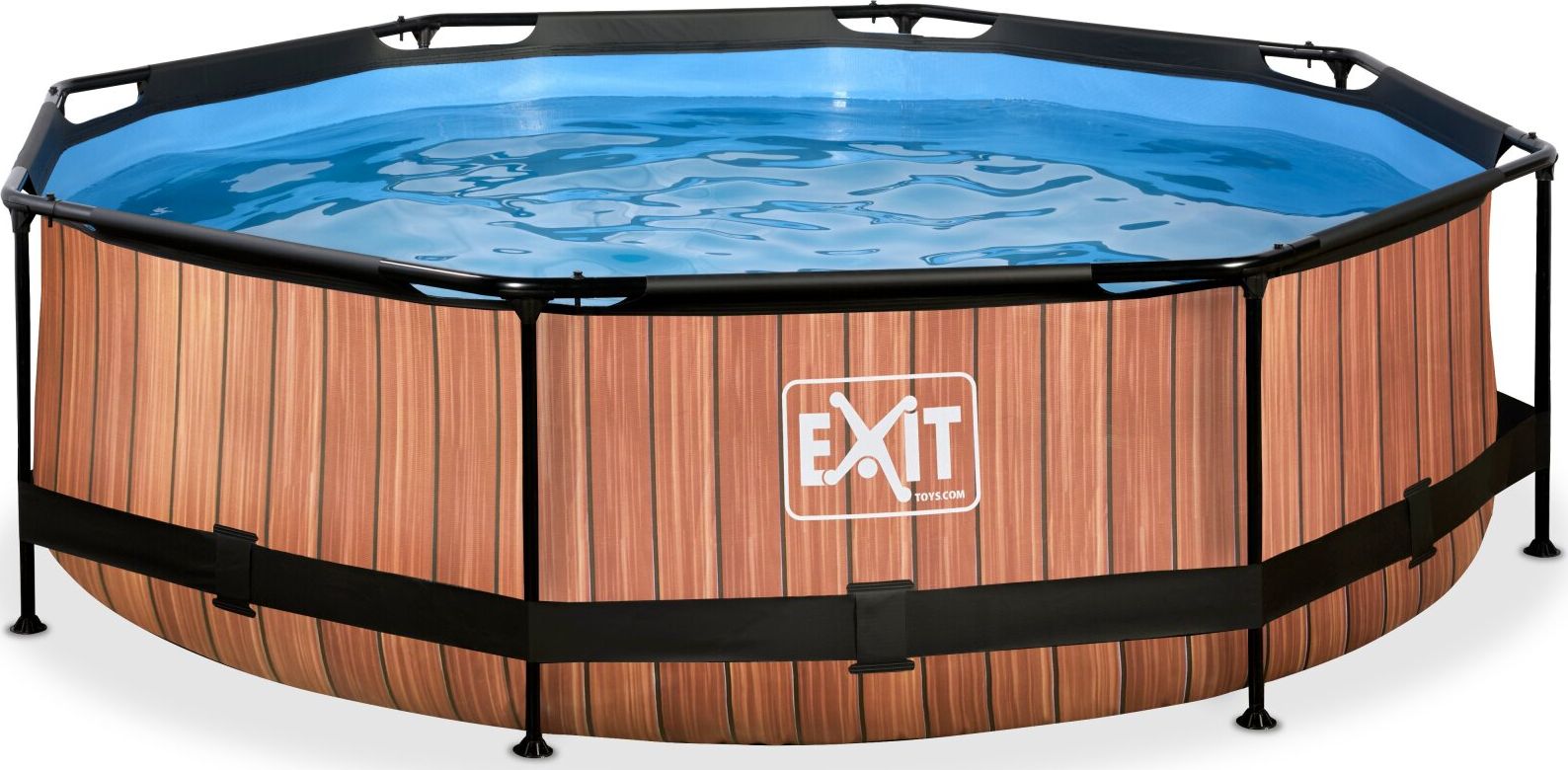Piscina Exit Exit Toys Wood, Pool Frame 300x76cm, piscina (maro, cu pompa de filtru)