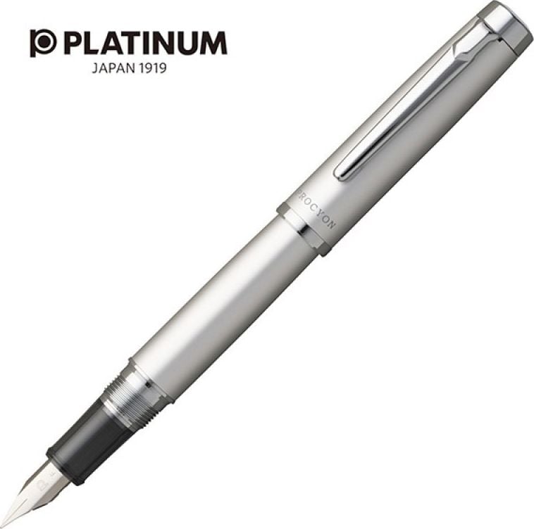 Pix stilou platină PLATINUM Proycon Luster Satin Silver, F, argintiu