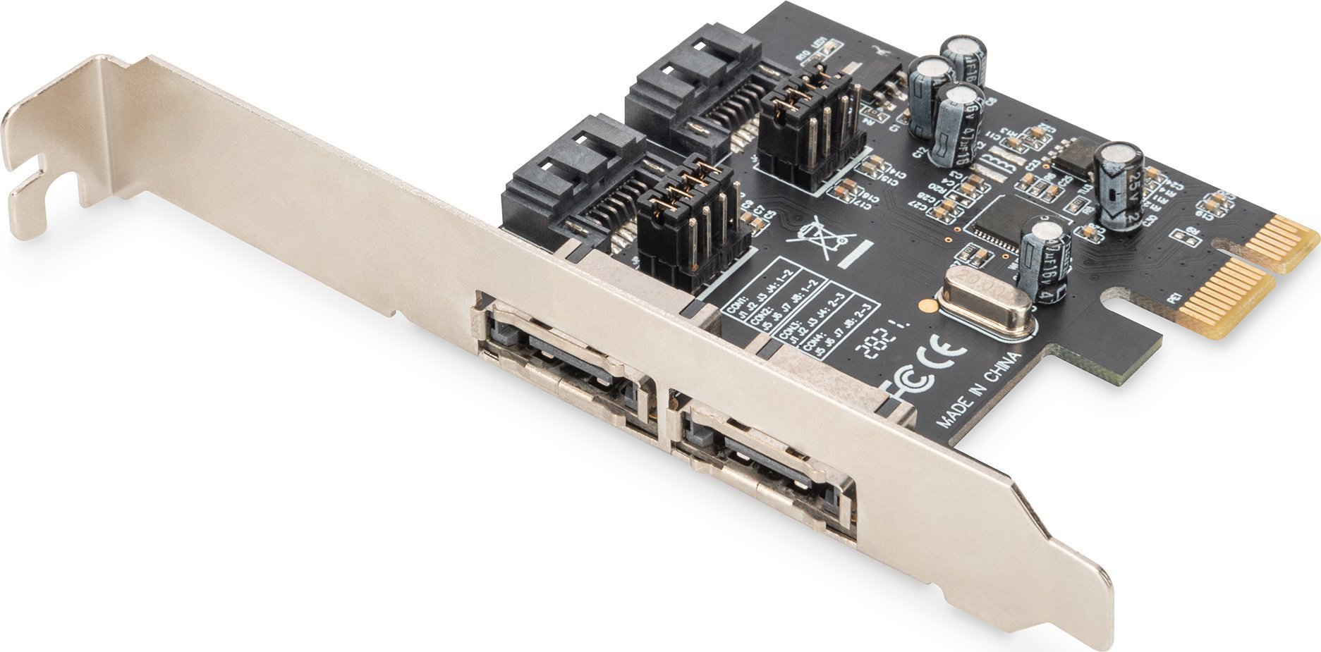 Placă de extensie/controler pentru controler Digitus DIGITUS SATA III PCI Express 2x SATA 2x eSATA Chipset Low Profile: ASM106X