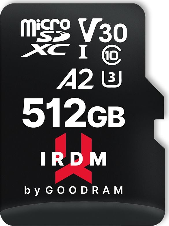 Placă GoodRam IRDM M2AA MicroSDXC 512 GB Clasa 10 UHS-I/U3 A2 V30 (IR-M2AA-5120R12)