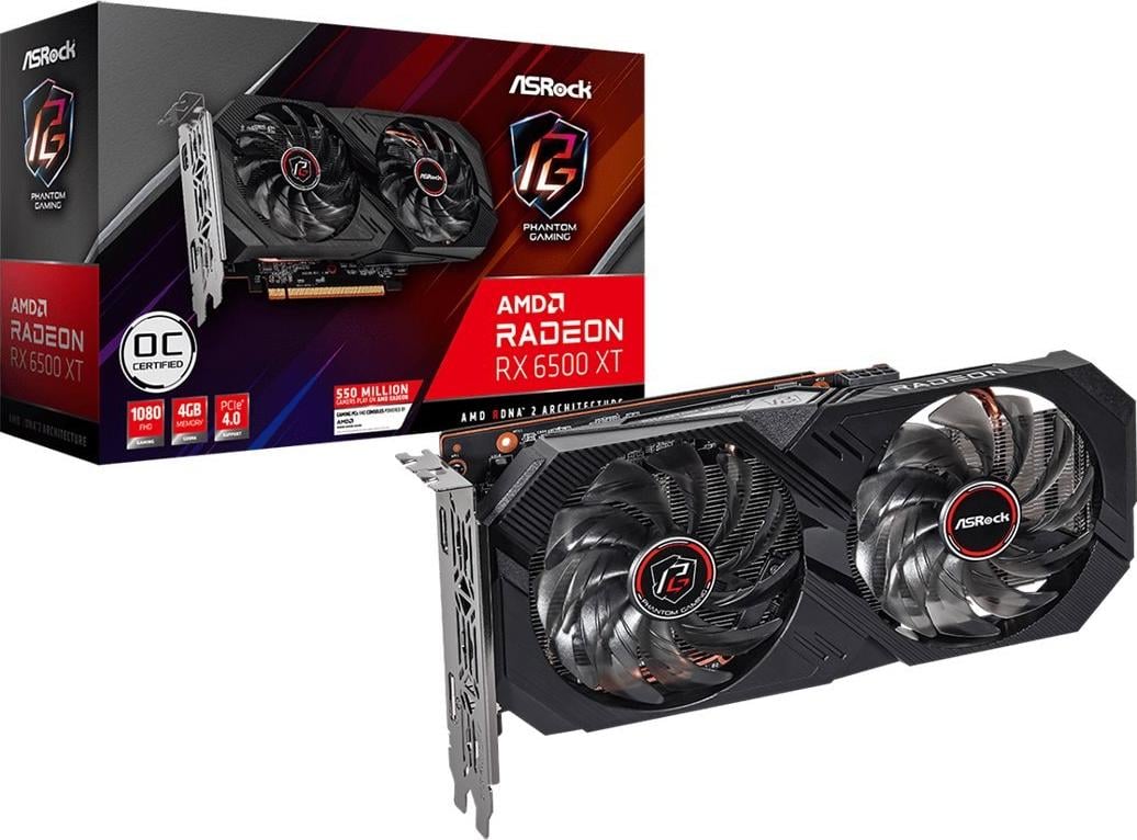 Placă grafică ASRock Radeon RX 6500 XT Phantom Gaming D OC 4GB GDDR6 (RX6500XT PGD 4GO)