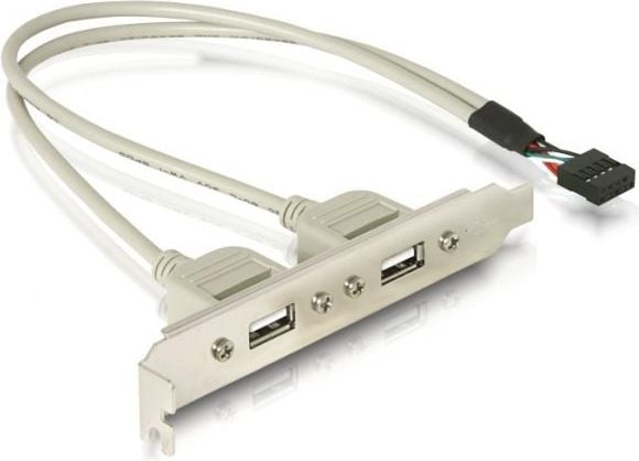 Placa cu conectori (Slot bracket) USB 1x intern la 2x extern - 71000