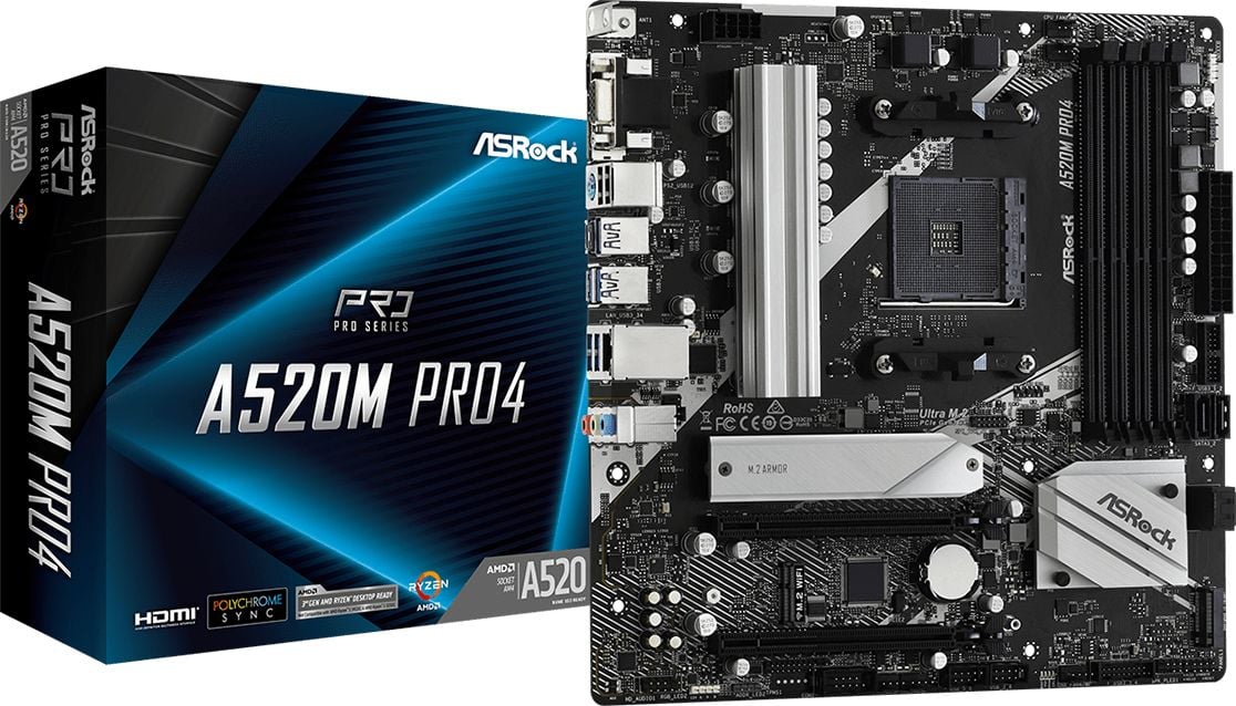 Placa de baza ASRock A520M PRO4, Socket AM4