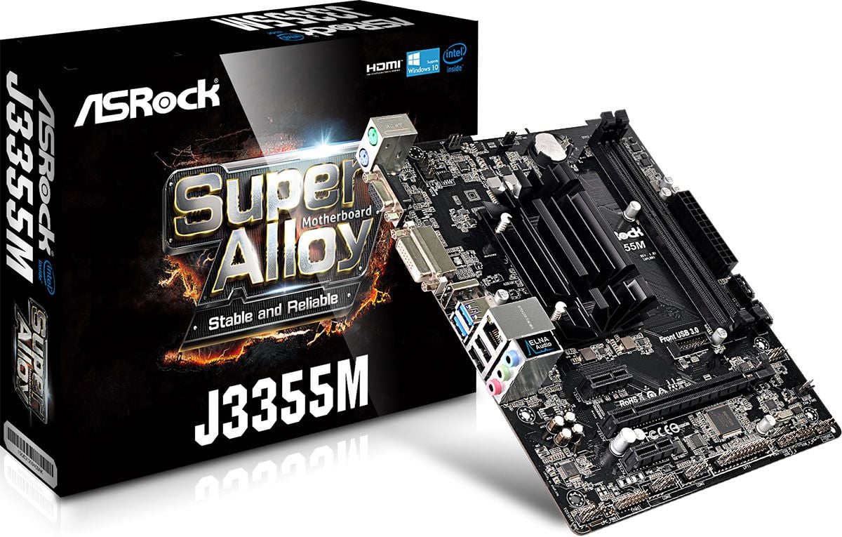 Placa de baza ASROCK J3355M, Intel® Dual-Core Processor J3355 , Micro ATX , Sloturi 2 , DDR3 , Chipset SoC