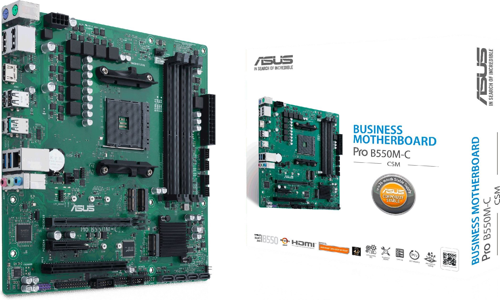 Placi de baza - Placa de baza Asus PRO B550M-C/CSM, AMD B550, Micro ATX,  DDR4