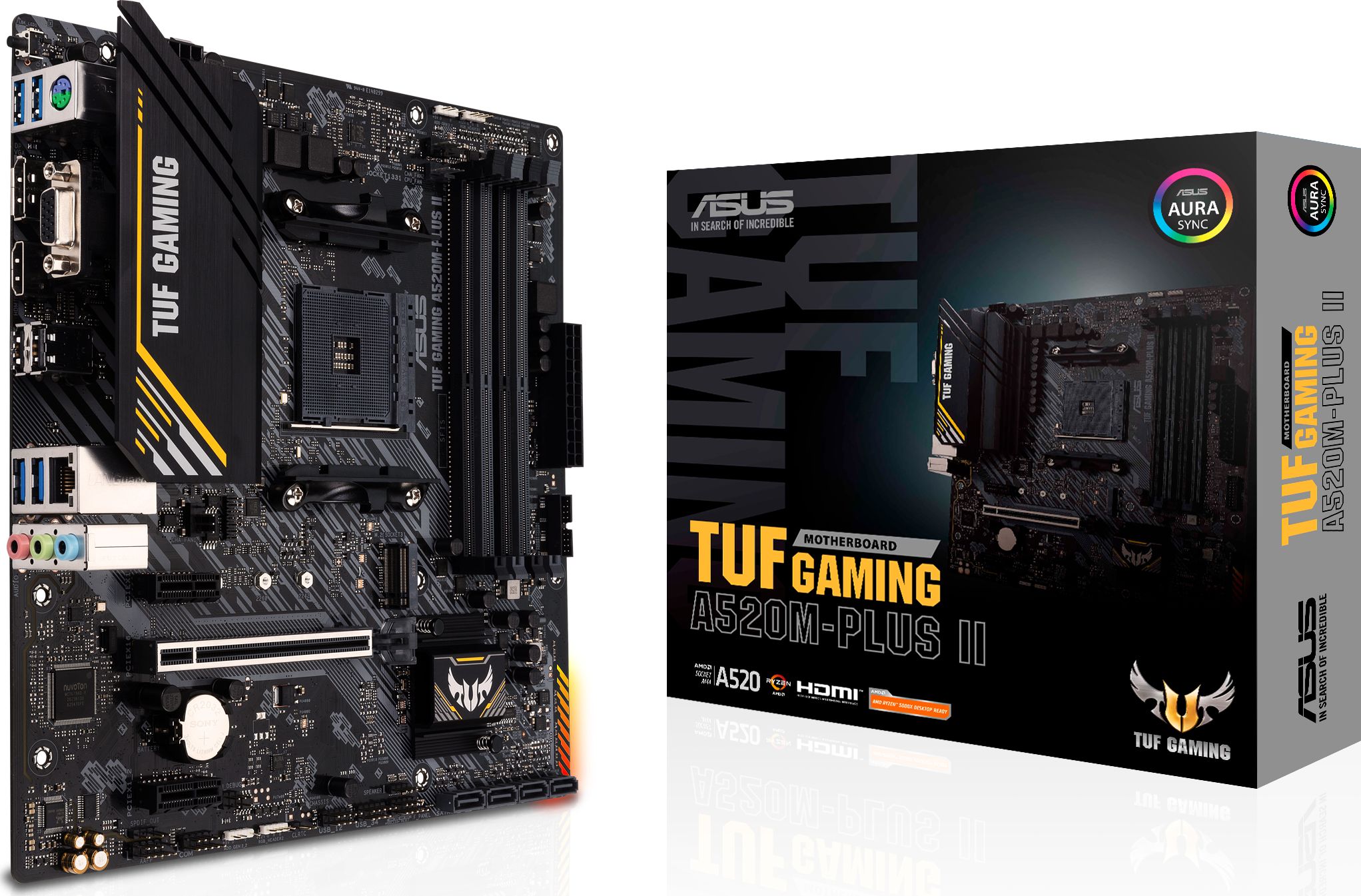 Placa de baza ASUS TUF GAMING A520M-PLUS II AMD AM4 mATX, AMD A520, SocketAM4, DDR4