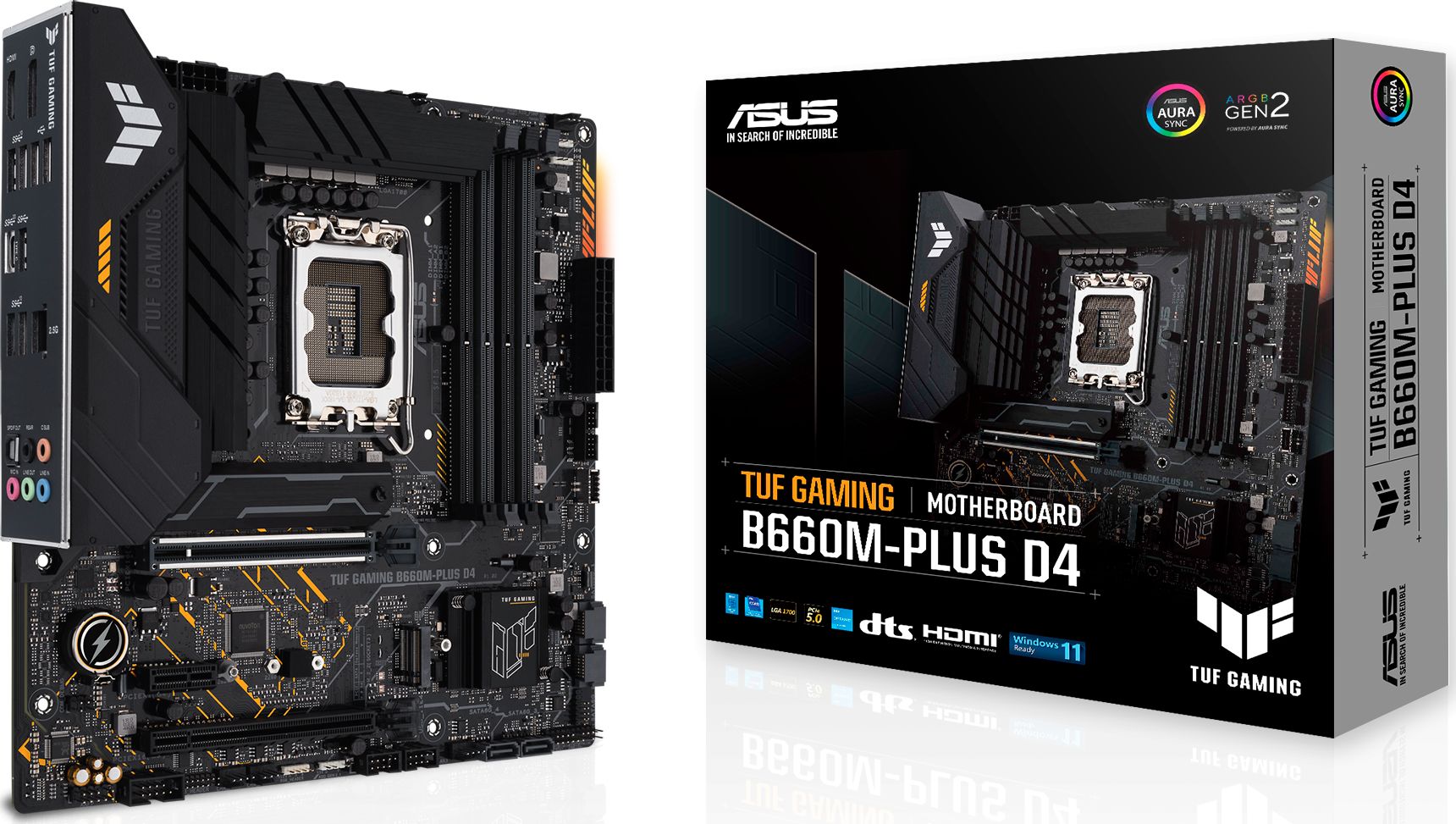 Placa de baza Asus TUF GAMING B660M-PLUS D4, Micro ATX, Intel B660, Socket 1700, DDR4, 4 sloturi