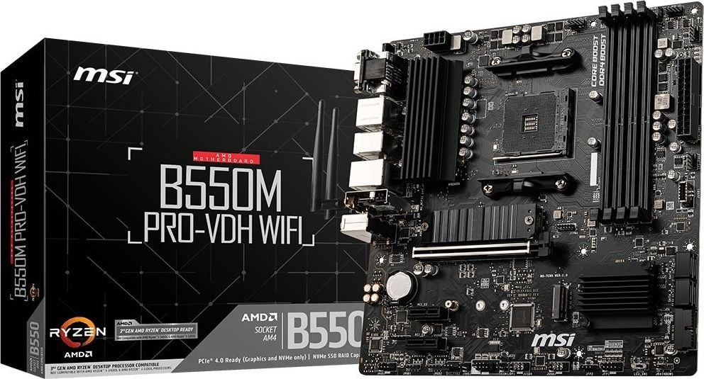 Placa de baza MSI B550M PRO-VDH WIFI, Socket AM4