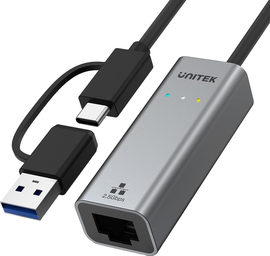 Placi de retea - Placă de rețea Unitek USB-A/C la RJ45 2,5 G Ethernet (U1313C)