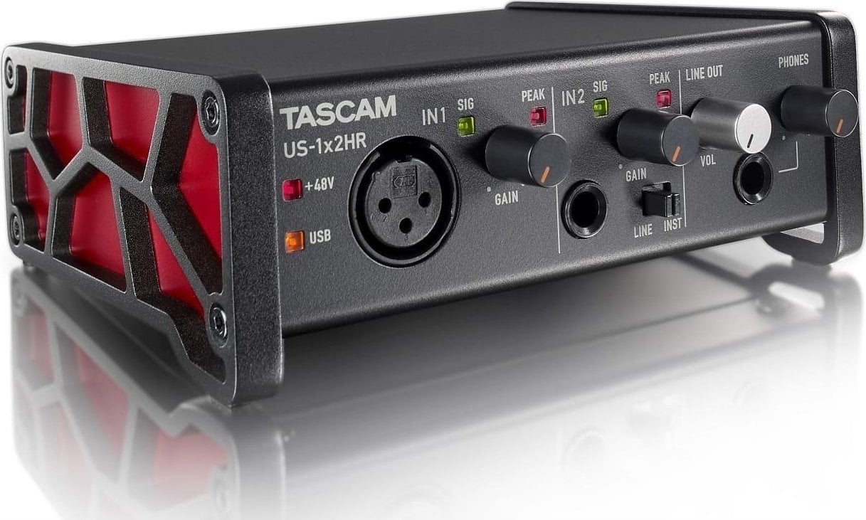 Placă de sunet Tascam Tascam US-1x2HR - Interfață audio USB de înaltă rezoluție (2 intri / 1 microfon, 2 ieșiri)