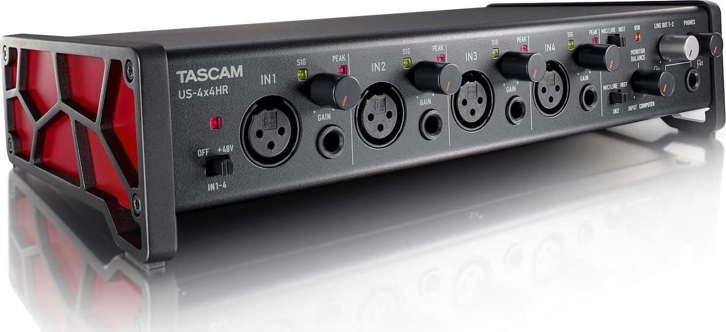 Placi de sunet - Placă de sunet Tascam Tascam US-4x4HR - Interfață audio/MIDI USB de înaltă rezoluție (4 intri, 4 ieșiri)
