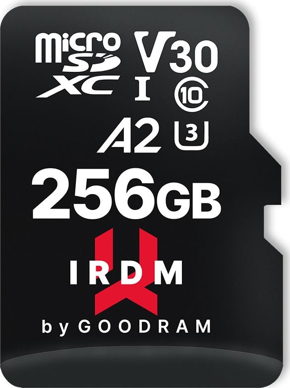 Placă GoodRam IRDM M2AA MicroSDXC 256 GB Clasa 10 UHS-I/U3 A2 V30 (IR-M2AA-2560R12)