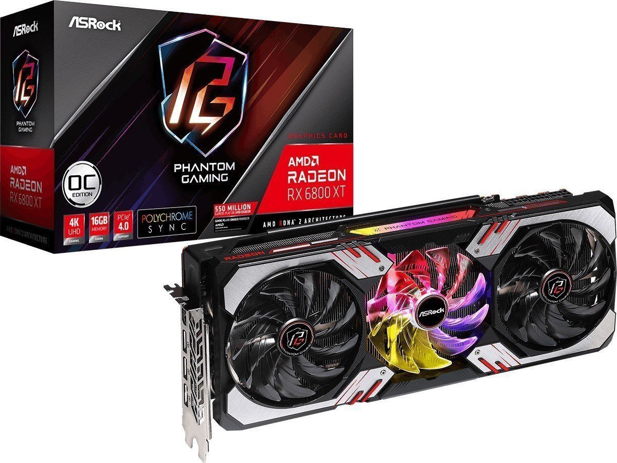 Placă grafică ASRock Radeon RX 6800 XT Phantom Gaming OC 16GB GDDR6 (RX6800XT PG 16GO)