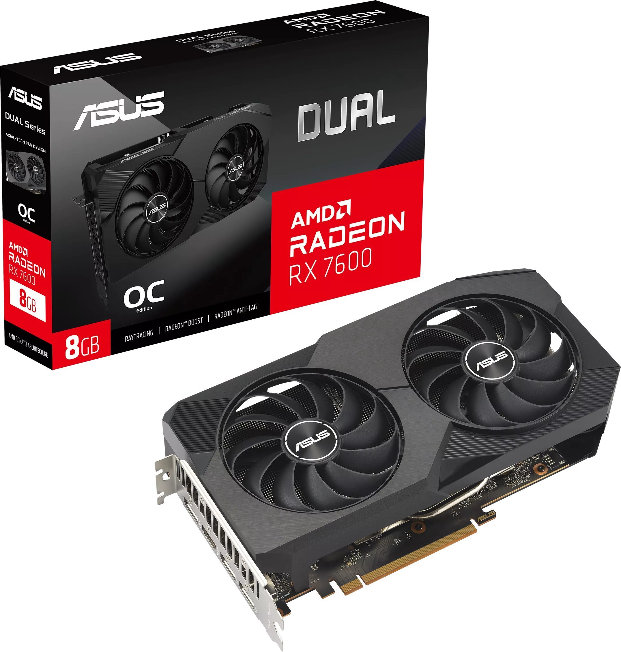 Placă grafică Asus Dual Radeon RX 7600 OC 8GB GDDR6 (DUAL-RX7600-O8G)