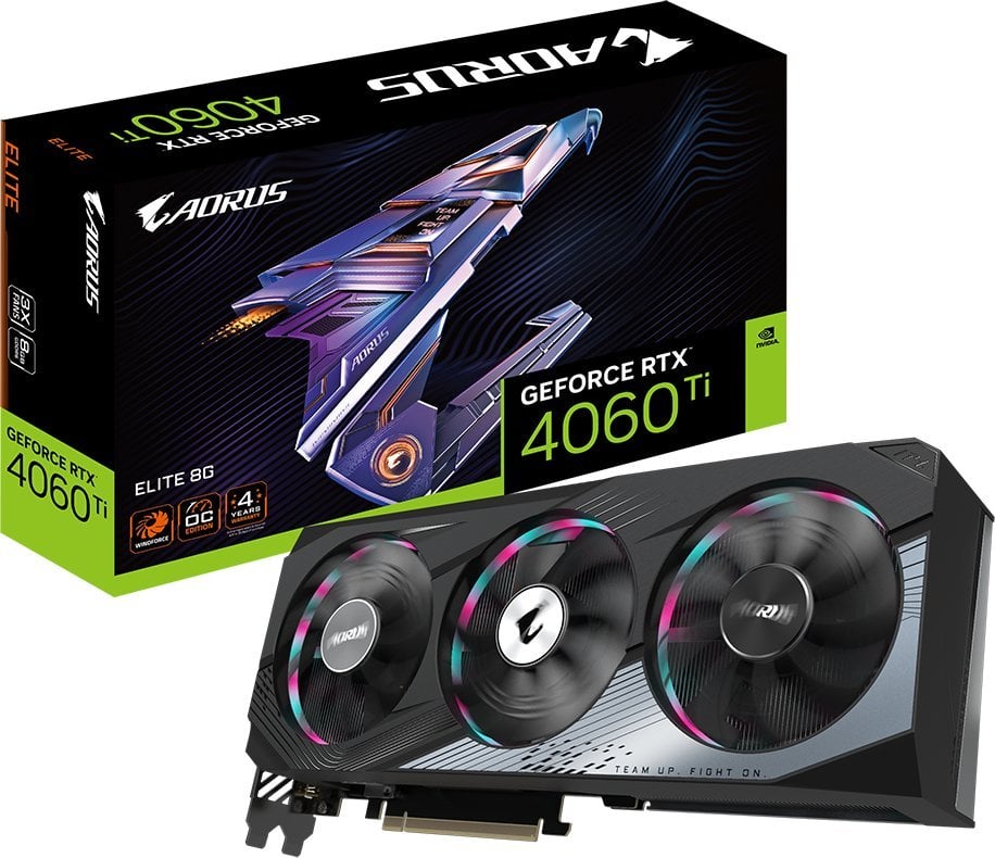 Placă grafică Gigabyte Aorus GeForce RTX 4060 Ti Elite 8GB GDDR6 (GV-N406TAORUS E-8GD)