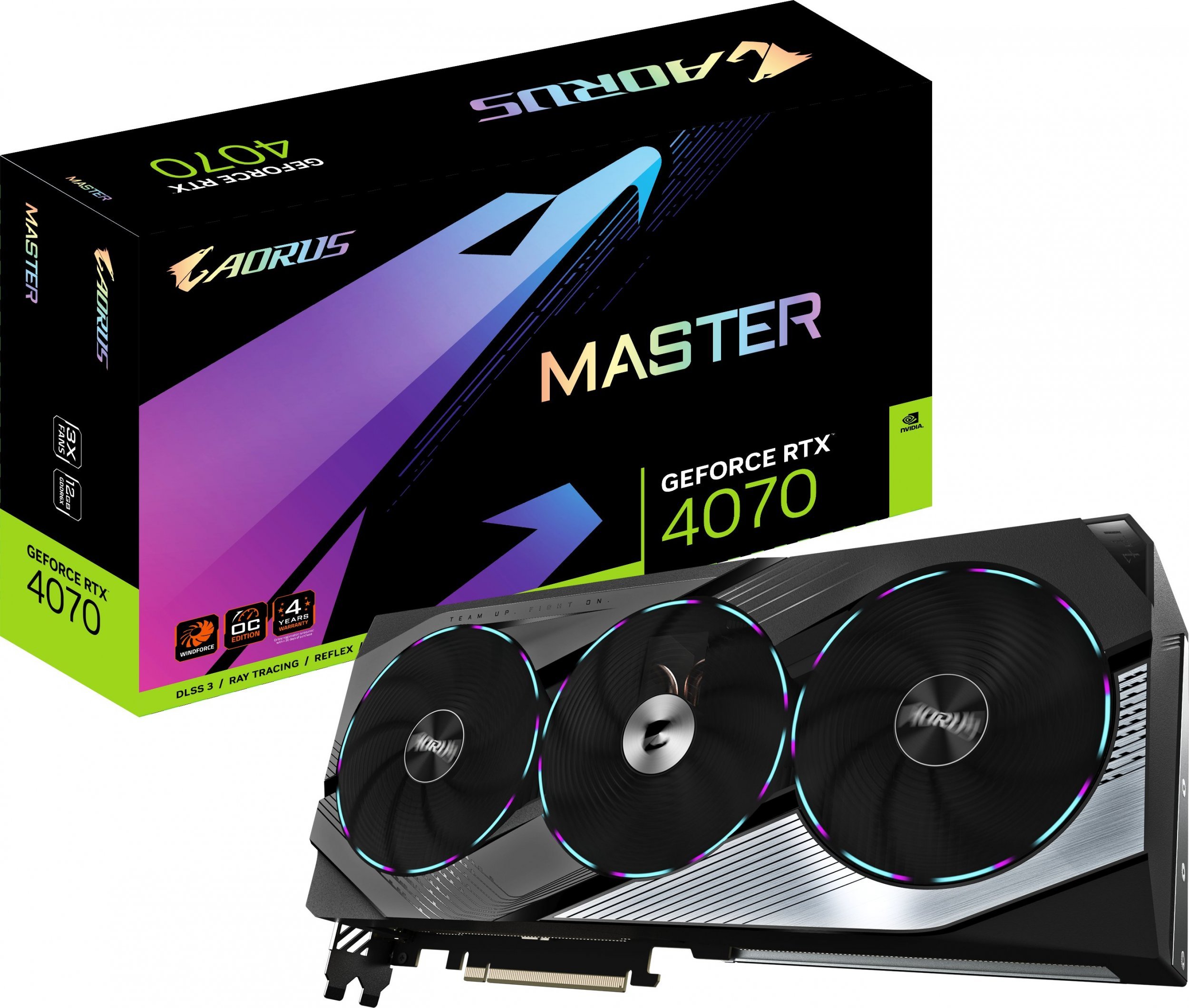 Placă grafică Gigabyte Aorus GeForce RTX 4070 Master 12GB GDDR6X (GV-N4070AORUS M-12GD)