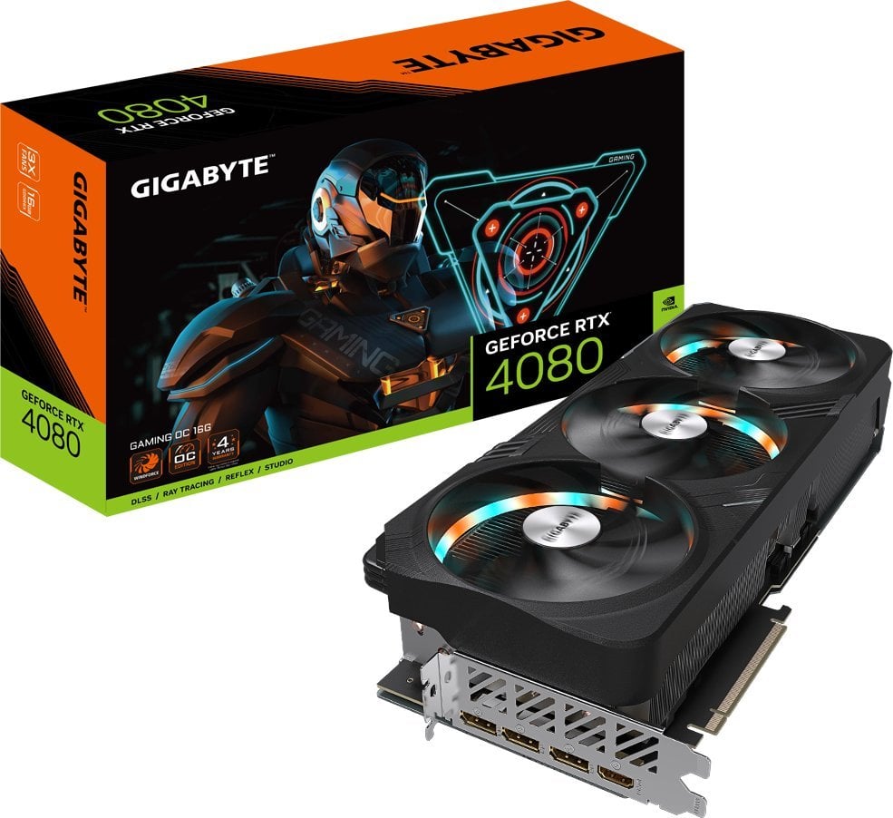 Placi video - Placă grafică Gigabyte GeForce RTX 4080 Gaming OC 16 GB GDDR6X (GV-N4080GAMING OC-16GD)