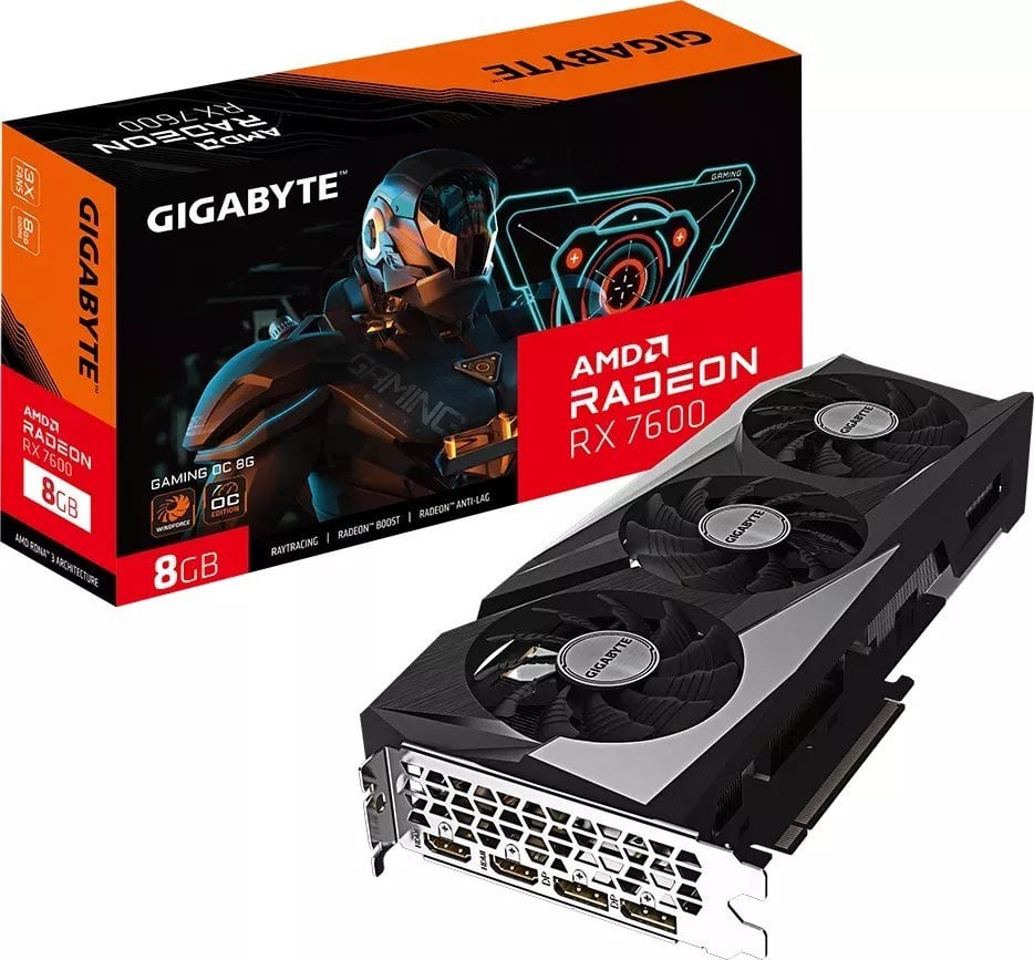 Placă grafică Gigabyte Radeon RX 7600 Gaming OC 8GB GDDR6 (GV-R76GAMING OC-8GD)