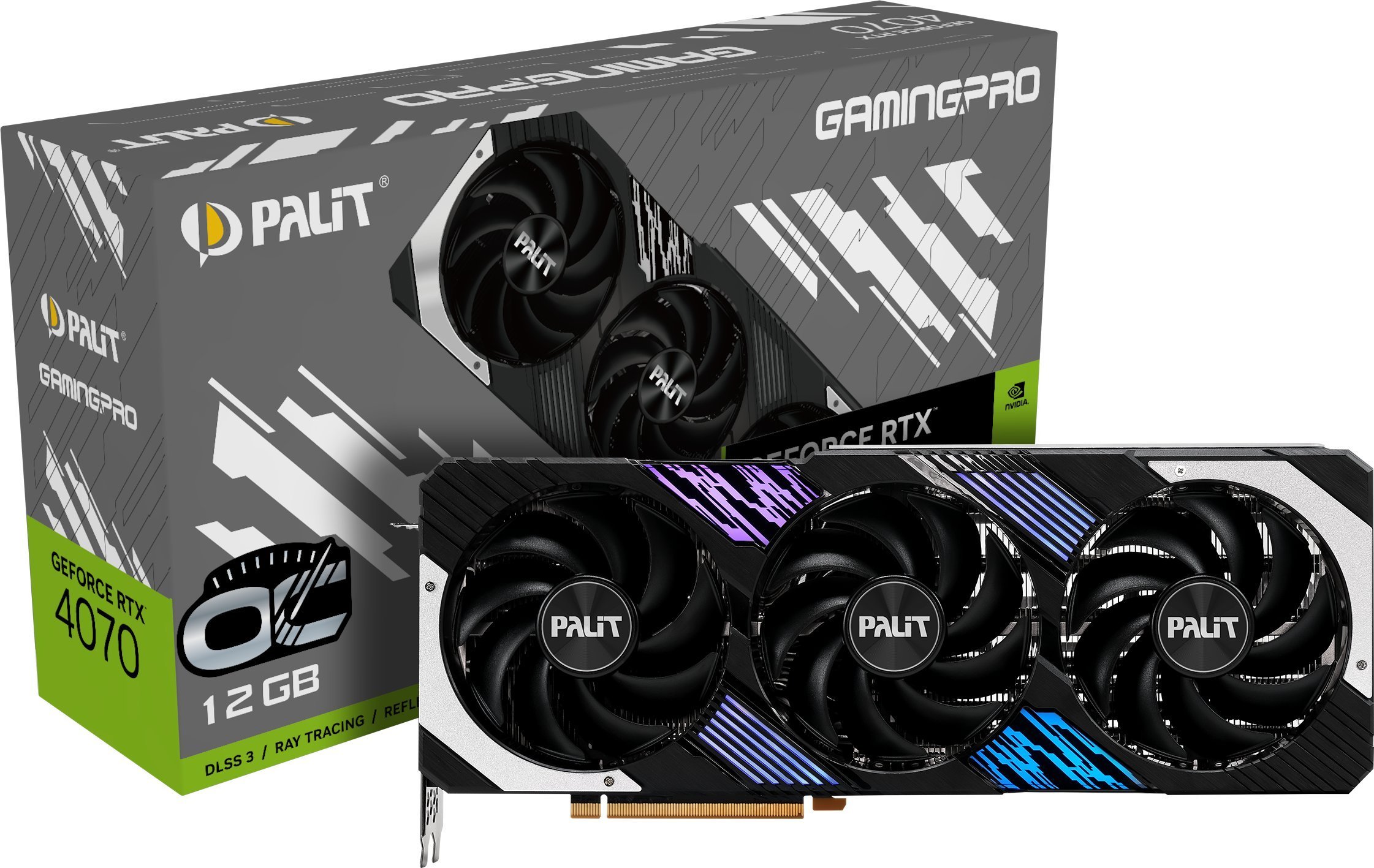 Placă grafică Palit GeForce RTX 4070 GamingPro OC 12GB GDDR6X (NED4070H19K9-1043A)