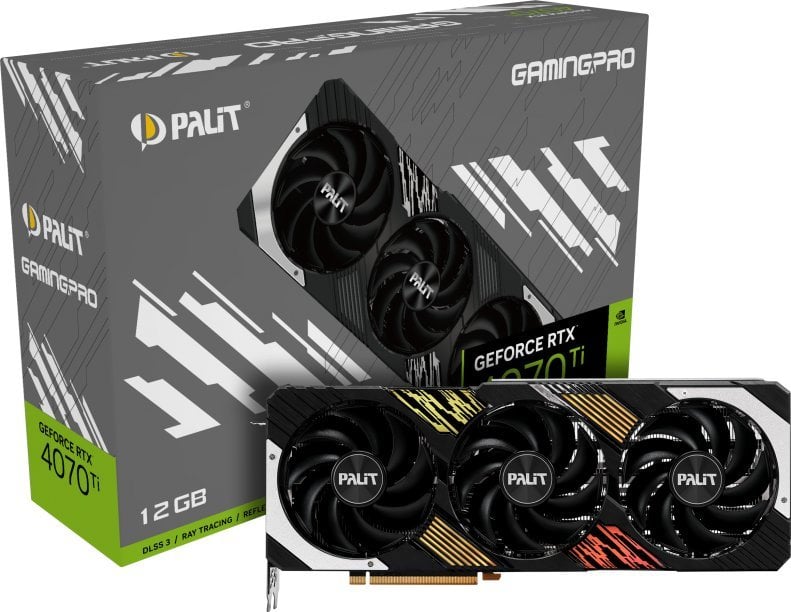 Placă grafică Palit GeForce RTX 4070 Ti GamingPro 12GB GDDR6X (NED407T019K9-1043A)
