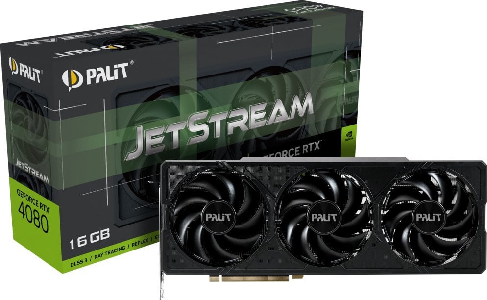 Placă grafică Palit GeForce RTX 4080 JetStream 16GB GDDR6X (NED4080019T2-1032J)