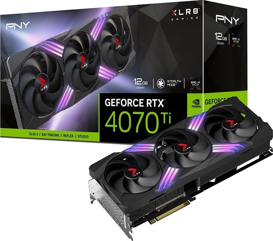 Placi video - Placă grafică PNY GeForce RTX 4070 Ti XLR8 Gaming Verto Epic-X RGB 12GB GDDR6X (VCG4070T12TFXXPB1)