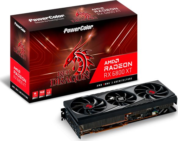 Placă grafică Power Color Radeon RX 6800 XT Red Dragon OC 16GB GDDR6 (AXRX 6800XT 16GBD6-3DHR/OC)