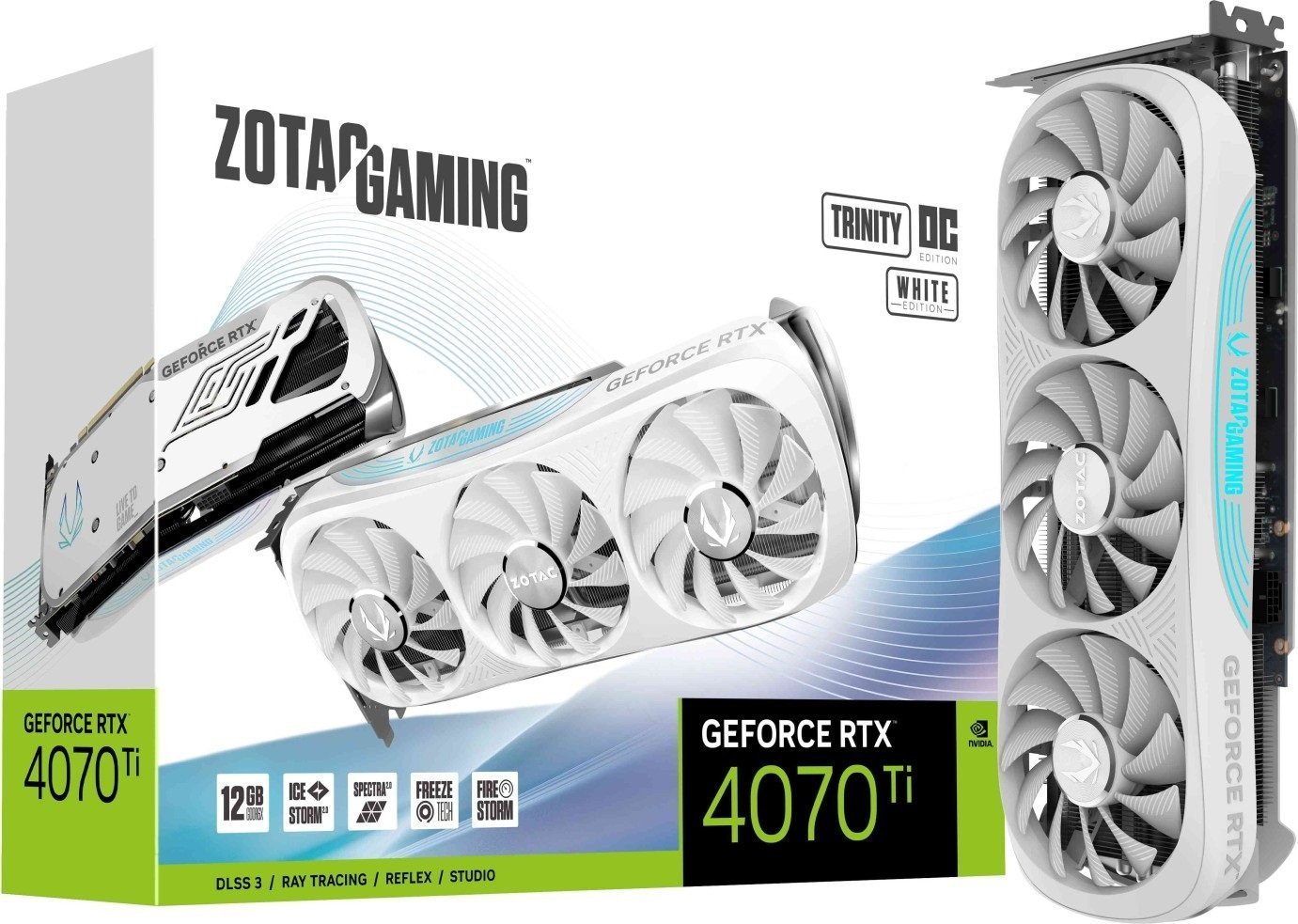 Placă grafică Zotac Gaming GeForce RTX 4070 Ti Trinity OC White 12GB GDDR6X (ZT-D40710Q-10P)