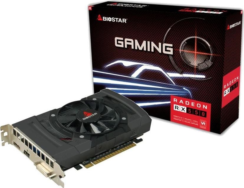 Placa video Biostar VA5505RF41-SBHRA-BS2 Gaming Radeon RX550 4GB GDDR5 128 bit 1 x DVI HDMI DisplayPort, 1183 MHz