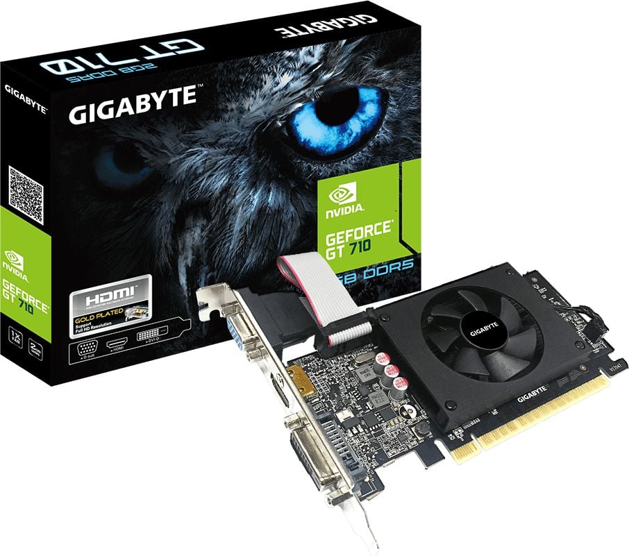 Placa video Gigabyte GeForce GT 710, 2GB, GDDR5, 64 bit, D-Sub, DVI-D, HDMI