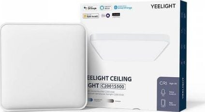 Plafoniera LED inteligenta Yeelight C2001S500, Wi-Fi, control vocal, 50W, 3500 lm, telecomanda inclusa, IP50, lumina reglabila, 50.5 cm