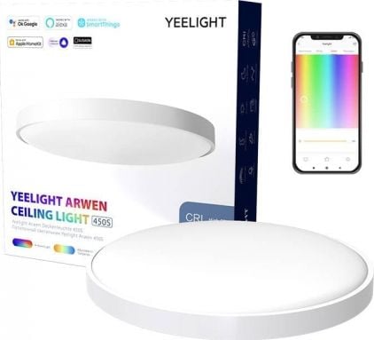 Plafoniera LED inteligenta Yeelight Ceiling Light Arwen 450S, Wi-Fi, Bluetooth, 50W, 3000 lm, temperatura lumina reglabila (2700-6500K), compatibil Google Assistant/SmartThings/Amazon Alexa
