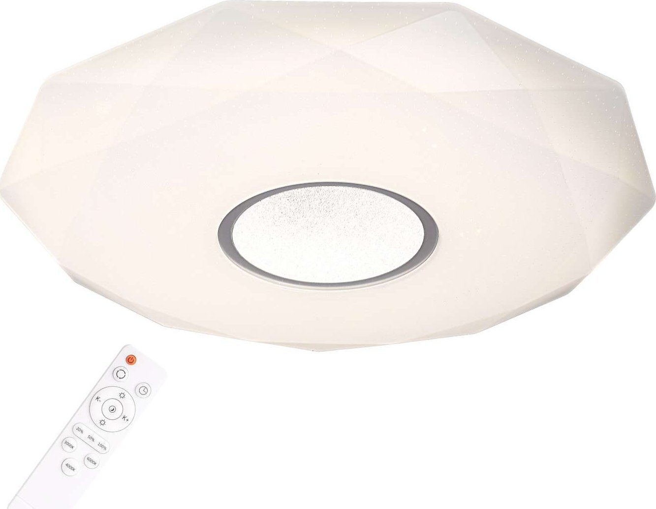 Plafoniera Polux Plafon Plafoniera DIAMOND 313508 Polux LED geometric montat la suprafata 36W 3000K - 6500K alb baie