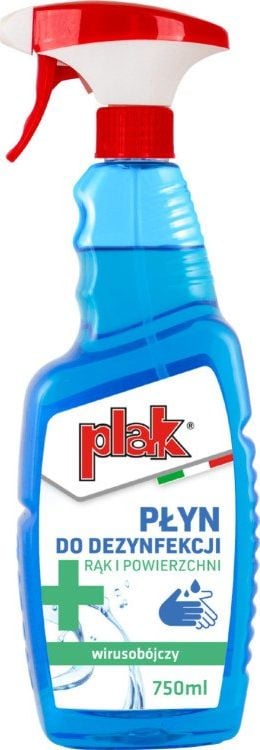 Solutie pentru igienizarea mainilor si suprafetelor, Plak 87063, flacon cu pulverizator , 750 ml, cu alcool 72%