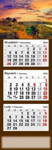 Agende si calendare - Poster Calendar tripartit polonez 13 2023