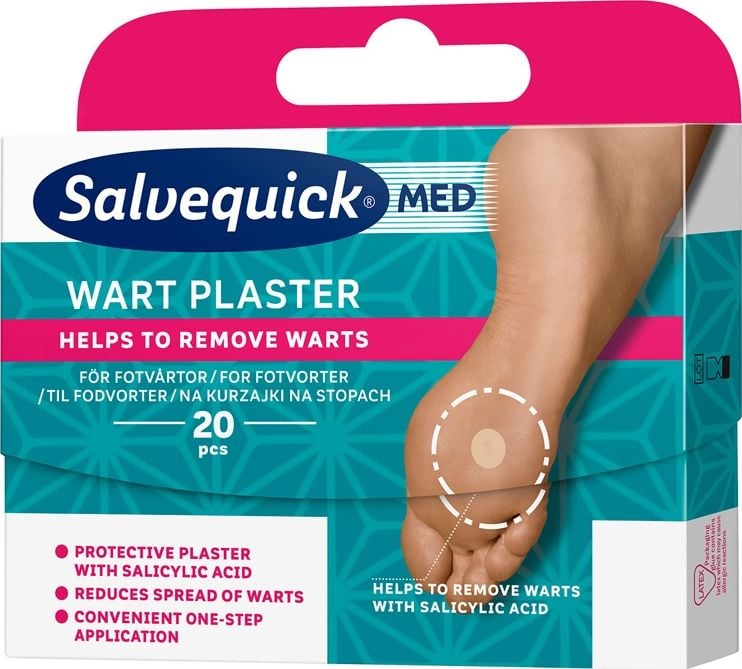 Plasturi Med Wart Patch, Salvequick, 20 bucati