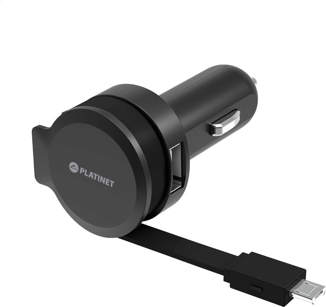 PLATINET CAR CHARGER MATERIALUL 2.4a Cablu micro USB [44650]