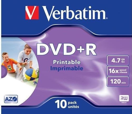 Player Blu-ray Verbatim DVD+R VERBATIM 4,7 GB 16x Jewel Case 10 buc.