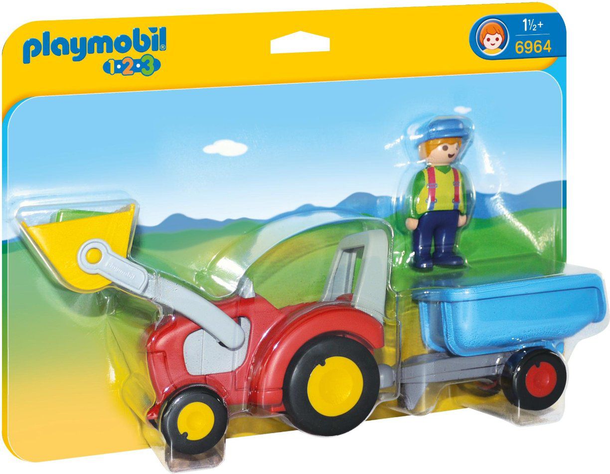 Playmobil 1.2.3 - Tractor cu remorca