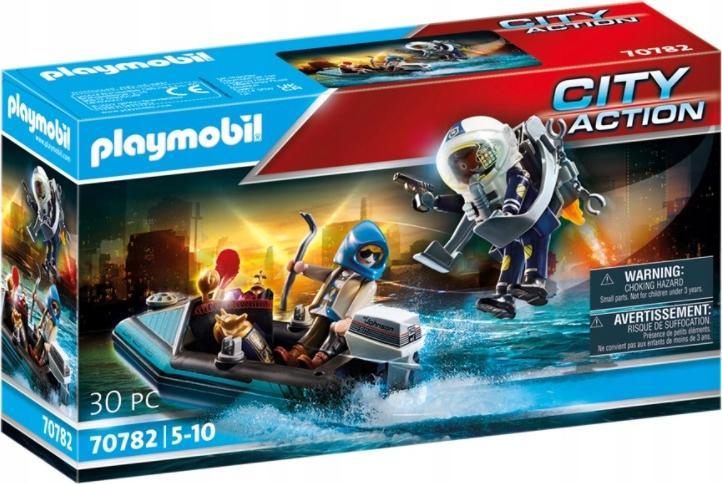Playmobil City Action - Police, Barca politiei si hot cu barca rapida