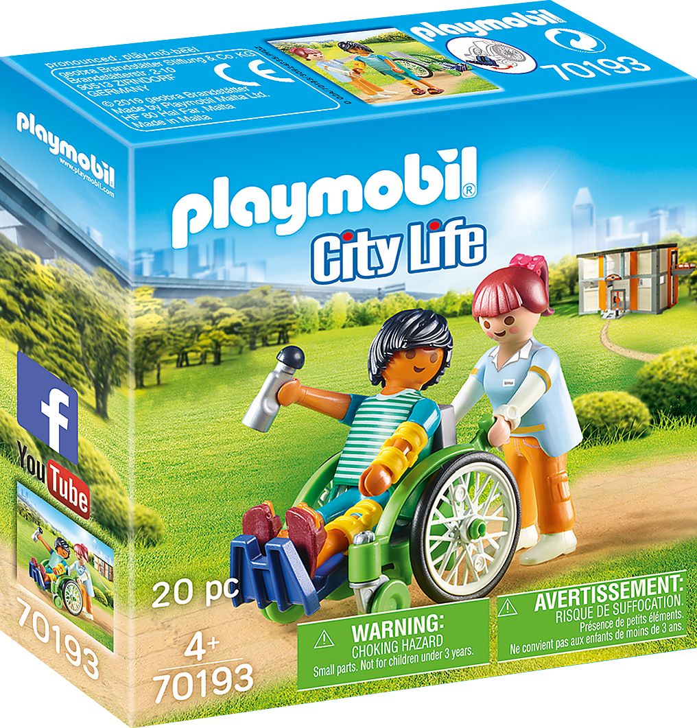 Playmobil Pacient cu scaun rulant (70193)