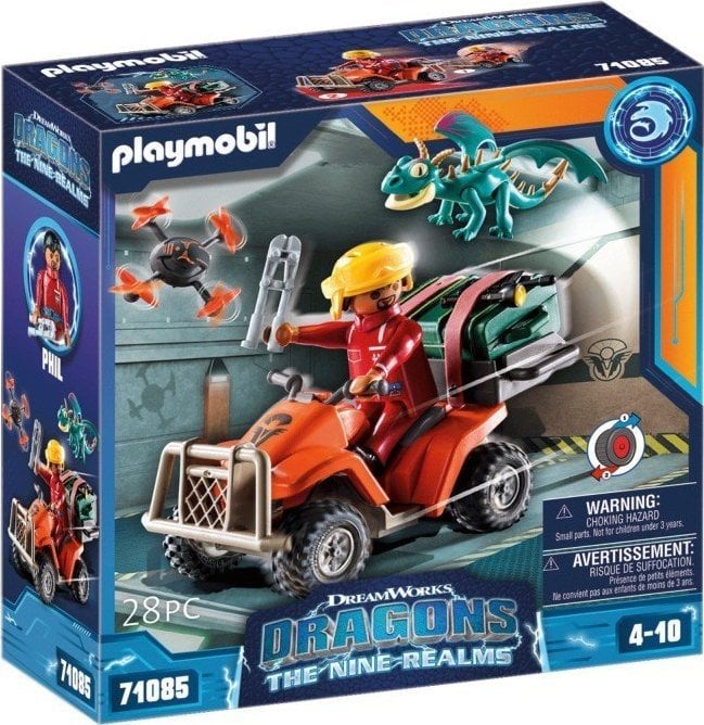 Playmobil PLAYMOBIL 71085 Dragoni: Cele nouă tărâmuri - Jucărie de construcție Icaris Quad și Phil