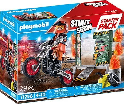 Playmobil Playmobil Starter Pack Pokaz kaskaderski ze ścianą ognia 71256