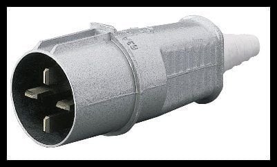 Plug 63A 3P + Z IP44 500V portabil știfturi metalice plate - 3162-326