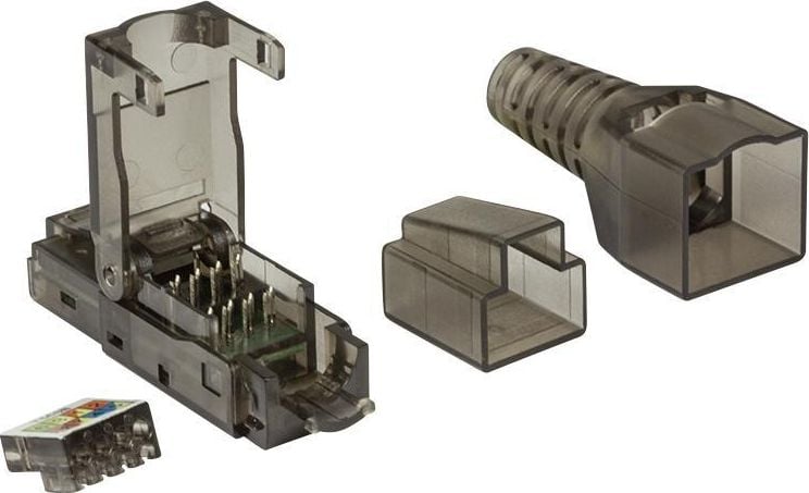 Plug LogiLink RJ45 cat.6A UTP LogiLink MP0045 contacte placate cu aur 3µ, fără scule