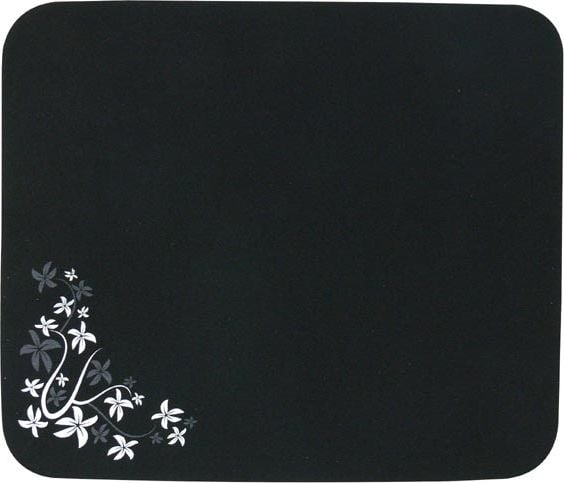 Mousepad - Mouse-pad, ediția flori, suprafață moale, negru, 25x21,50 cm