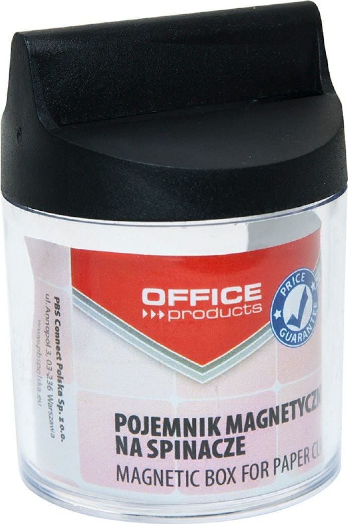 Recipient pentru agrafe magnetice Office Products, rotund, fără agrafe, transparent 18184411-99